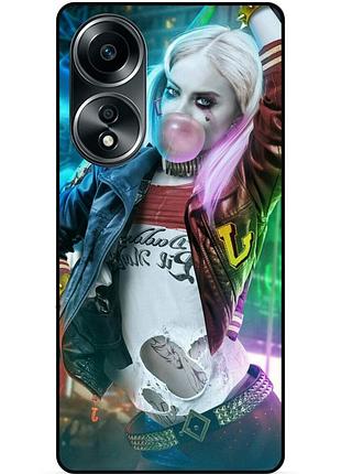 Силиконовый бампер чехол для oppo a58 с рисунком harley quinn харли квинн joker