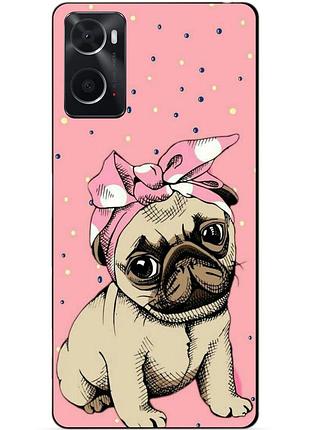 Силіконовий бампер чохол для oppo a76/a96 з малюнком мопс
