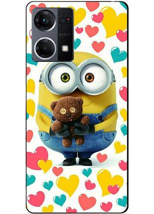Силиконовый чехол бампер для oppo reno 7 с рисунком миньон боб minion