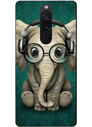 Силиконовый бампер чехол для xiaomi redmi 8 с рисунком слоник