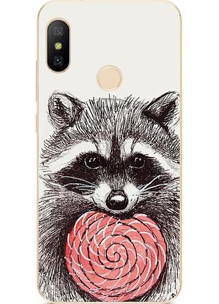 Бампер силіконовий чохол для xiaomi mi a2 з малюнком єнот