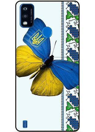 Силіконовий чохол бампер для zte blade a51 з малюнком метелик україна метелик