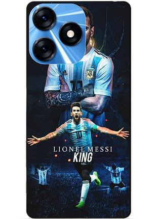 Силиконовый чехол бампер для tecno spark 10 с рисунком messi аргентина месси