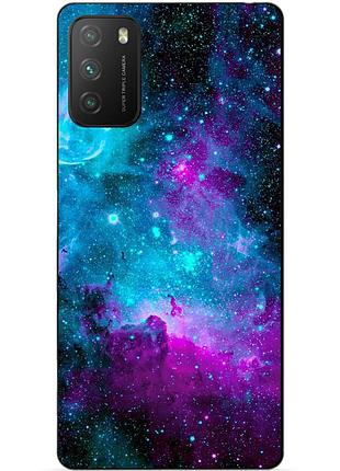 Силиконовый бампер чехол для xiaomi poco m3 с рисунком галактика