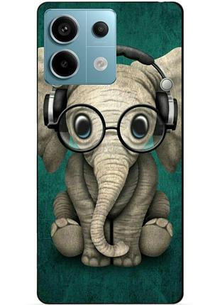 Чехол силиконовый бампер для xiaomi redmi note 13 pro 5g с рисунком слоник