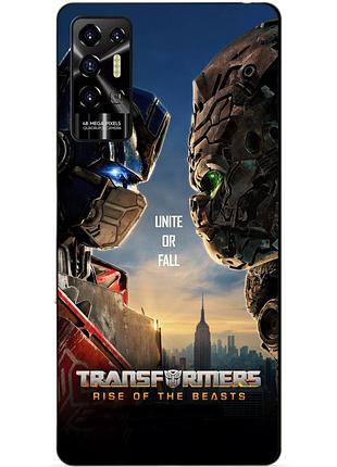 Силіконовий чохол бампер для tecno pova 2 з малюнком звіробої трансформери transformers