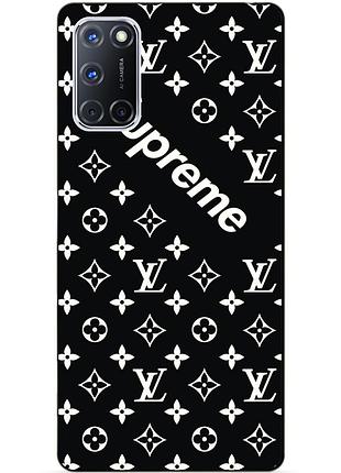 Силиконовый бампер чехол для oppo a72 с рисунком supreme