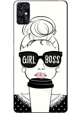 Чехол силиконовый бампер для zte blade v2020 smart с рисунком girl boss