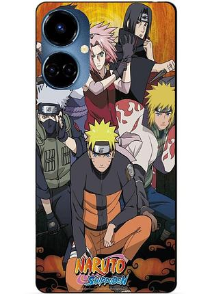 Силіконовий бампер чохол для tecno camon 19/19 pro з малюнком naruto аніме наруто