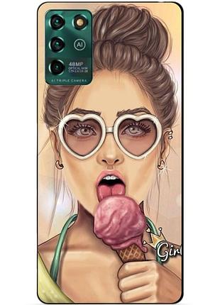 Чехол силиконовый бампер для zte blade v30 vita с рисунком мороженое