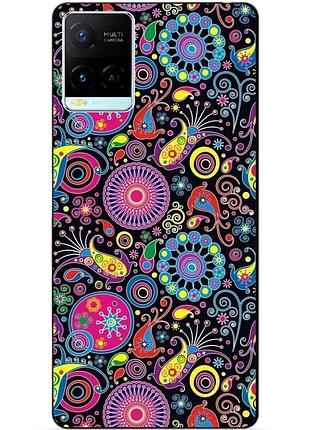 Силиконовый бампер чехол для vivo y21 / y33s с рисунком восточные узоры