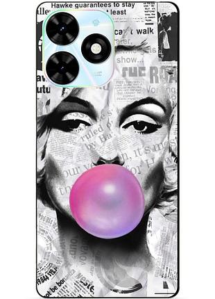 Чехол силиконовый бампер для tecno spark 20 pro с рисунком мэрилин монро marilyn monroe