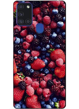 Силіконовий бампер чохол для samsung a21s з малюнком ягоди