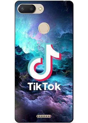 Силиконовый бампер чехол для xiaomi redmi 6 с рисунком tik tok