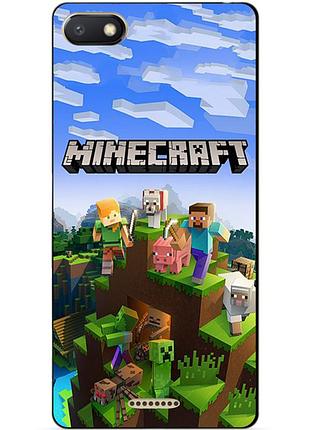 Силіконовий бампер чохол для xiaomi redmi 6a з малюнком minecraft
