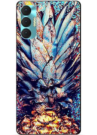 Силиконовый бампер чехол для tecno spark 8p с рисунком ананас