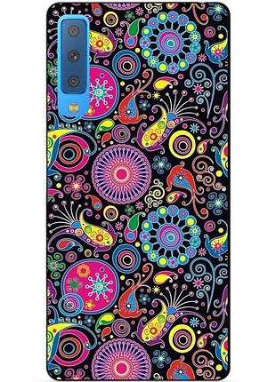 Силиконовый бампер для samsung a7 2018 galaxy a750 с рисунком восточные узоры