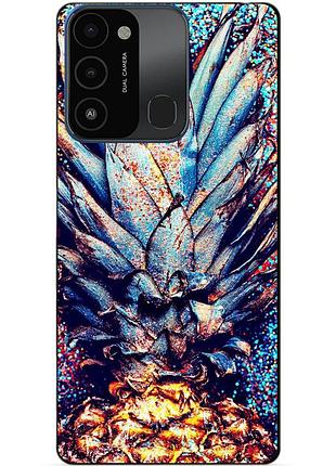 Силіконовий бампер чохол для tecno spark go 2022/spark 8c з малюнком ананас