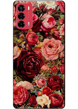 Силиконовый бампер чехол для zte blade v40 vita с рисунком красные розы