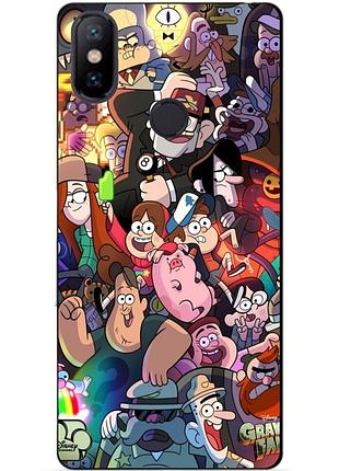 Силиконовый бампер чехол для xiaomi mi a2 с рисунком gravity falls