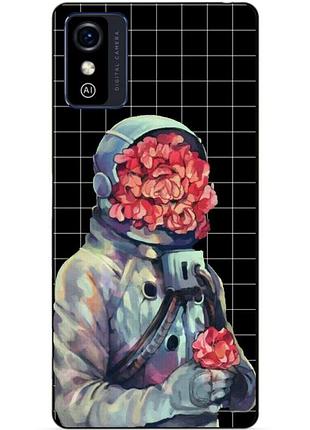 Силиконовый бампер чехол для zte blade l9 с рисунком букет цветов