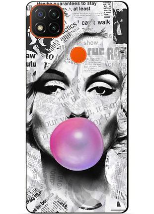 Чехол силиконовый бампер для xiaomi redmi 9c с рисунком мэрилин монро marilyn monroe