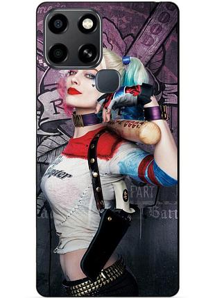 Чехол силиконовый бампер для infinix smart 6 с рисунком харли квинн