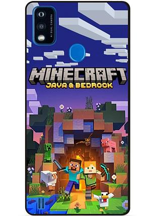 Чехол силиконовый бампер для zte blade a51 с картинкой майнкрафт minecraft