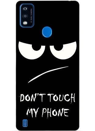 Силіконовий чохол бампер для zte blade a51 з малюнком очей dont touch my phone
