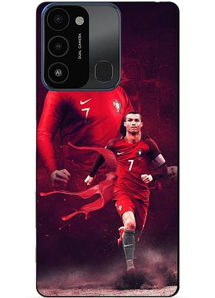Силіконовий бампер чохол для tecno spark go 2022/spark 8c з малюнком ronaldo португалія