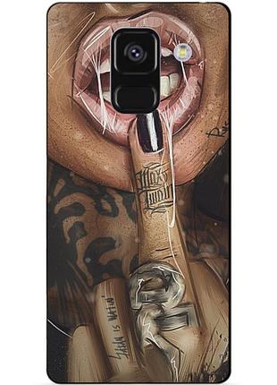 Чехол силиконовый бампер для samsung a8 plus с рисунком swag