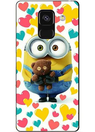 Чехол силиконовый бампер для samsung a8 plus с рисунком миньон боб minion