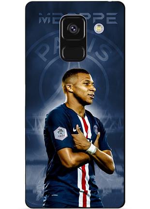 Чехол силиконовый бампер для samsung a8 plus с рисунком мбаппе псж mbappe
