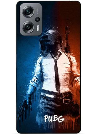 Силиконовый бампер чехол для xiaomi poco x4 gt с рисунком pubg