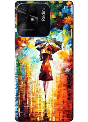 Силиконовий бампер чехол для xiaomi redmi 10c з рисунком прогулка