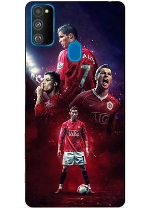 Силіконовий бампер чохол для samsung m21 galaxy m215f з малюнком ronaldo mu