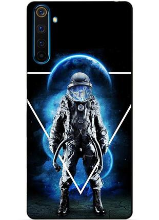 Силиконовый чехол бампер для realme 6 pro с рисунком космонавт