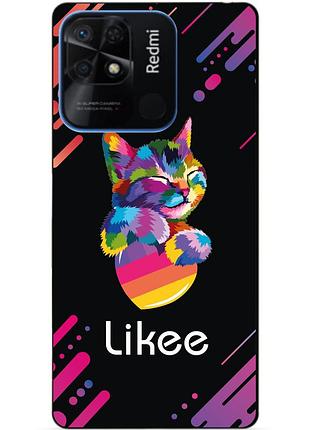 Силиконовый бампер чехол для xiaomi redmi 10c с рисунком likee