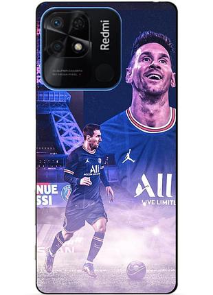 Силиконовий бампер чехол для xiaomi redmi 10c з рисунком messi psg