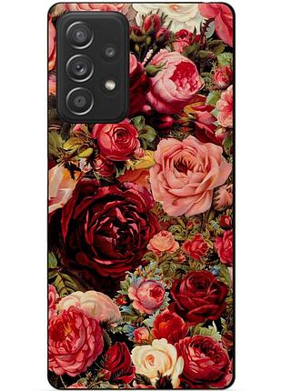 Чехол силиконовый бампер для samsung a32 с рисунком красные розы цветы