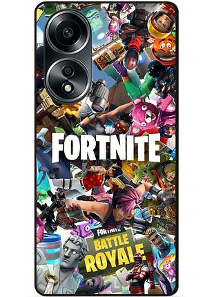 Силиконовый бампер чехол для oppo a58 с картинкой fortnite фортнайт