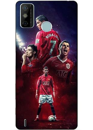 Силіконовий бампер чохол для tecno spark 6 go з малюнком ronaldo mu