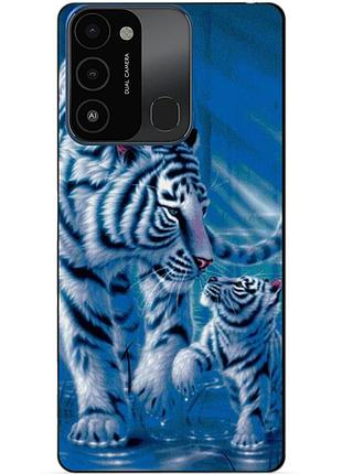 Силіконовий бампер чохол для tecno spark go 2022/spark 8c з малюнком тигри