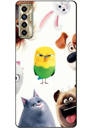 Силіконовий бампер чохол для tecno camon 17p з малюнком таємна життя домашніх тварин