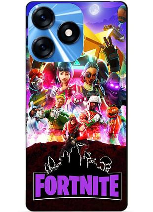 Силиконовый чехол бампер для tecno spark 10 с рисунком fortnite фортнайт