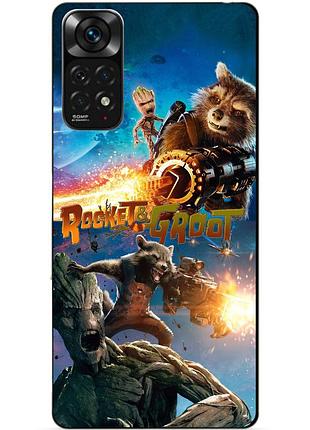 Силіконовий бампер чохол для xiaomi redmi note 11 pro єнот ракета грут стражі галактики rocket groot