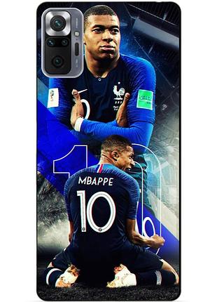 Силіконовий бампер чохол для xiaomi redmi note 10 pro з малюнком mbappe франція