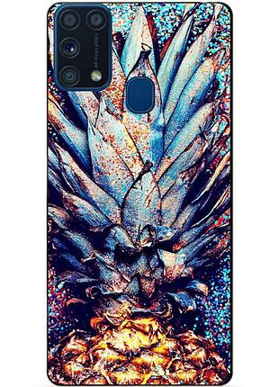 Силиконовый бампер чехол для samsung m31 galaxy m315f с рисунком ананас