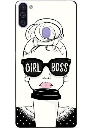 Силіконовий бампер чохол для samsung m11 з малюнком girl boss
