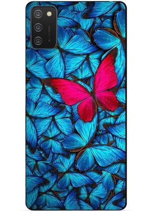 Силіконовий бампер чохол для samsung a02s з малюнком мотыльки